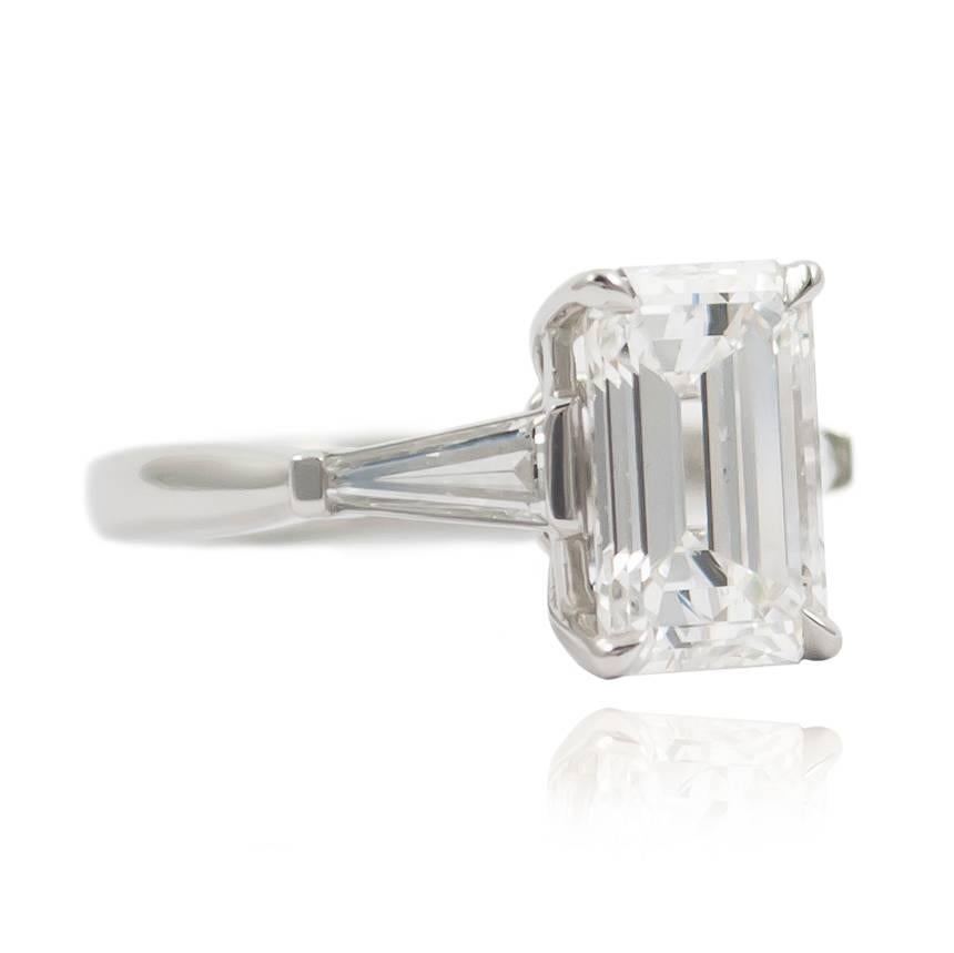 J. Birnbach GIA Certified 3.01 Carat F SI1 Emerald Cut Diamond Ring (Smaragdschliff)