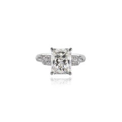 J. Birnbach GIA Certified 3.01 Carat Radiant Cut Diamond Engagement Ring