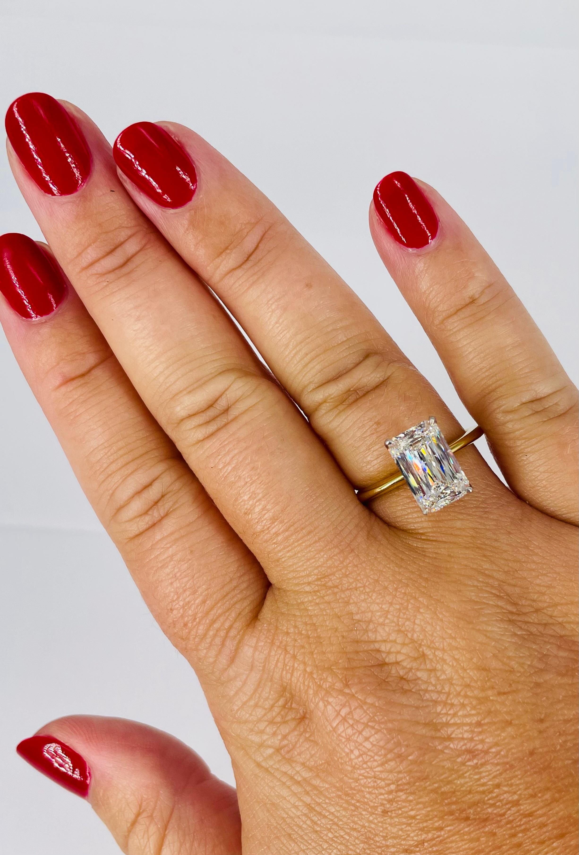 J. Birnbach Verlobungsring mit GIA-zertifiziertem 3,03 Karat Diamant im Criss-Schliff (Zeitgenössisch) im Angebot