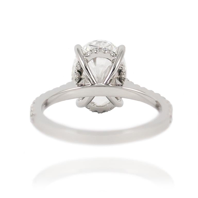 J. Birnbach GIA Certified 3.03 Carat D VS2 Oval Solitaire Ring In New Condition In New York, NY
