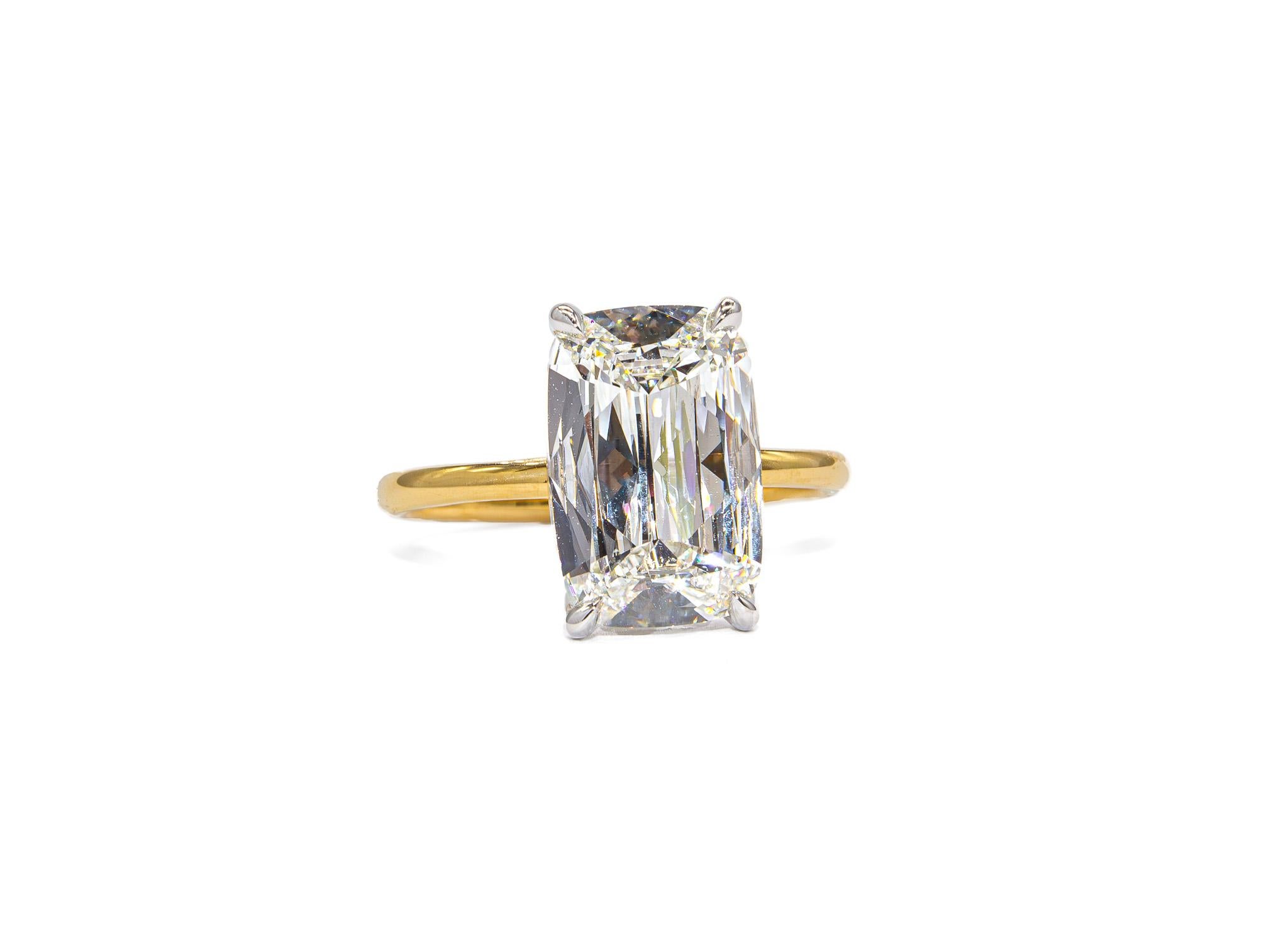 Contemporary J. Birnbach GIA Certified 3.03 Carat I VS2 Cushion Cut (Ashoka) Diamond Ring For Sale