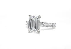 J. Birnbach GIA Certified 3.05 Carat F VS1 Emerald Cut Diamond Ring