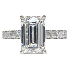 J. Birnbach GIA Certified 3.05 Carat F VS1 Emerald Cut Diamond Ring