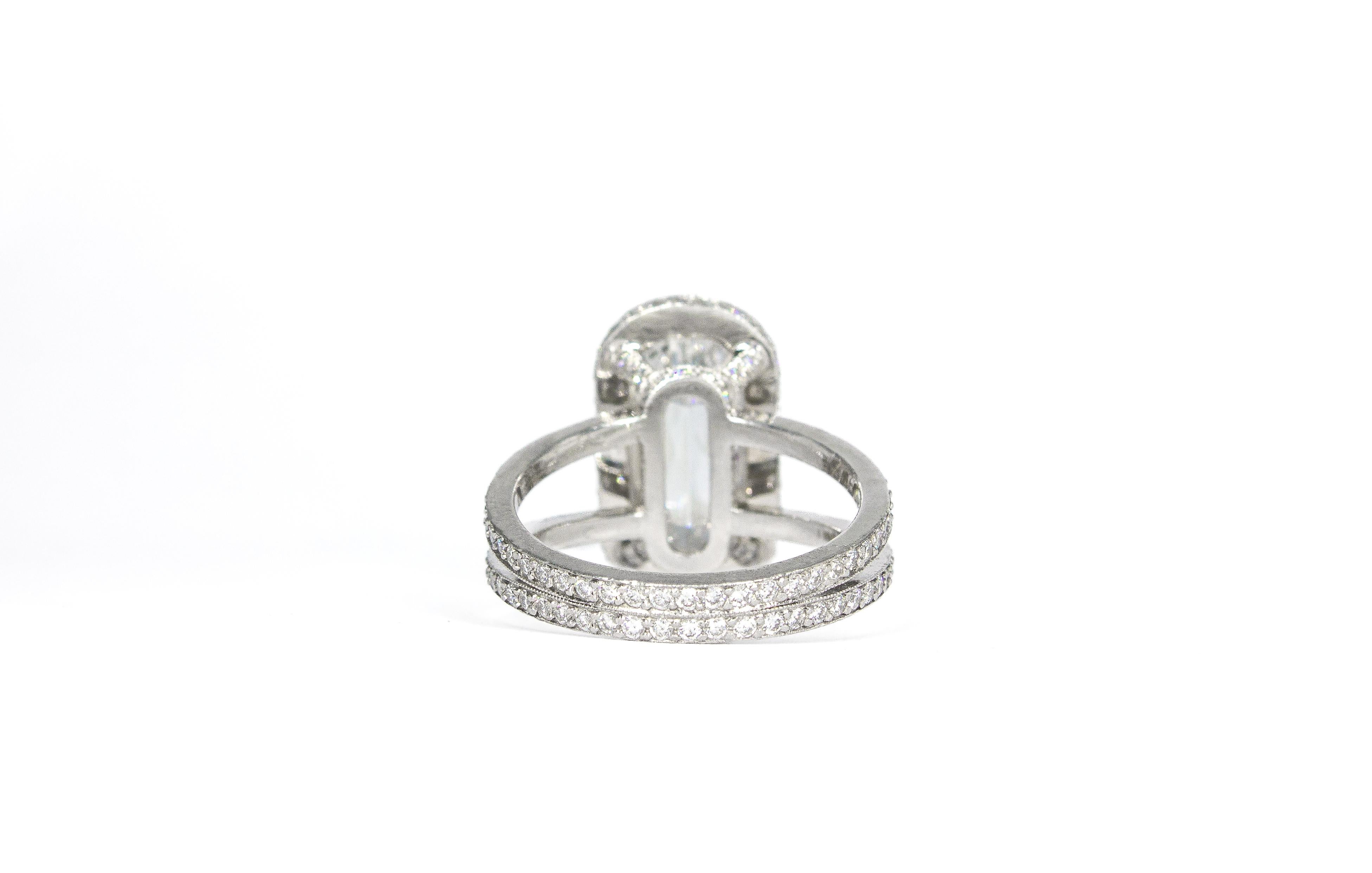 Contemporary J. Birnbach GIA Certified 3.07 Carat D SI1 Ashoka Diamond Engagement Ring