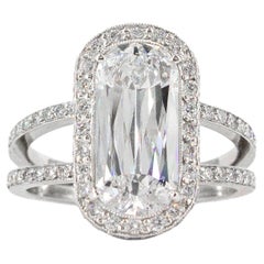 J. Birnbach, bague de fiançailles Ashoka avec diamants de 3,07 carats D SI1 certifiés GIA
