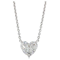 J. Birnbach, collier pendentif en forme de cœur avec diamants de 3,18 carats H SI2 certifiés GIA