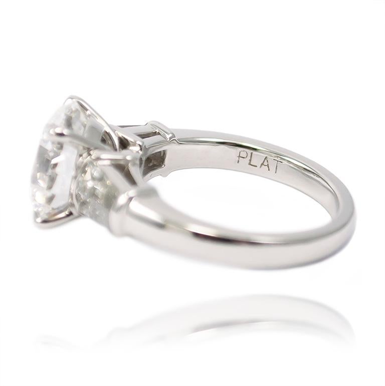 Women's or Men's J. Birnbach GIA Certified 3.38 Carat Brilliant Round Engagement Ring
