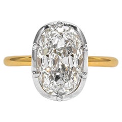 J. Birnbach GIA Certified 3.63 Carat Old Mine Cushion Cut Diamond Solitaire Ring