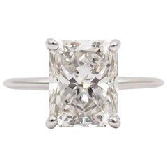 J. Birnbach GIA Certified 3.70 Radiant Cut Diamond Ring
