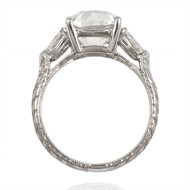 J. Birnbach GIA Certified 4.00 Carat Cushion Brilliant Cut Diamond Ring 1