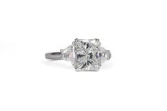 J. Birnbach GIA Certified 2.30 Carat F VVS2 Radiant Cut Diamond Solitaire Ring