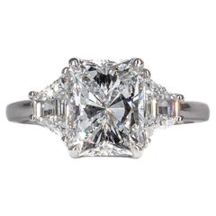 J. Birnbach Solitärring, GIA-zertifizierter 2,30 Karat F VVS2 Diamant im Strahlenschliff, Diamant im Strahlenschliff