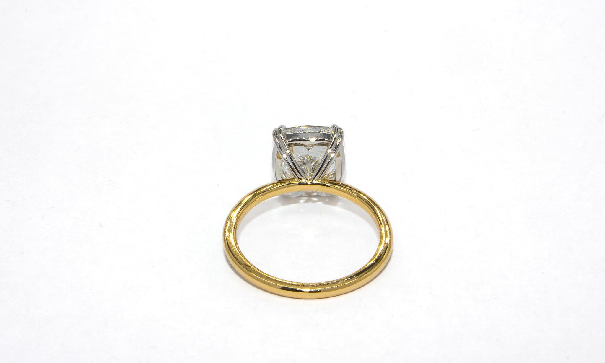 J. Birnbach GIA zertifiziert 4,01 Karat I VS2 Kissenschliff Diamant Solitär Ring im Zustand „Neu“ im Angebot in New York, NY