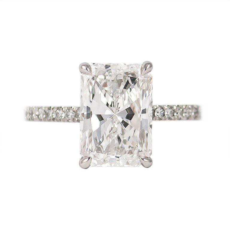 J. Birnbach GIA Certified 4.02 D color Radiant Cut Diamond Ring