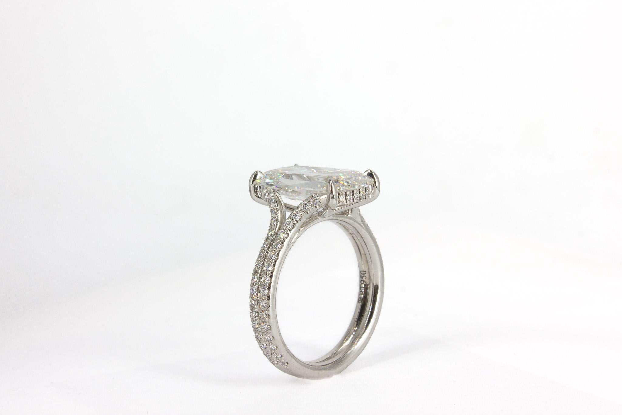 J. Birnbach GIA 4.02 H VVS2 Ashoka Style Cushion Diamond Engagement Ring For Sale 5