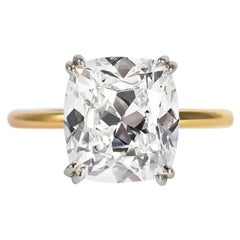 J. Birnbach GIA Certified 4.21 Carat Cushion Brilliant Diamond Solitaire Ring