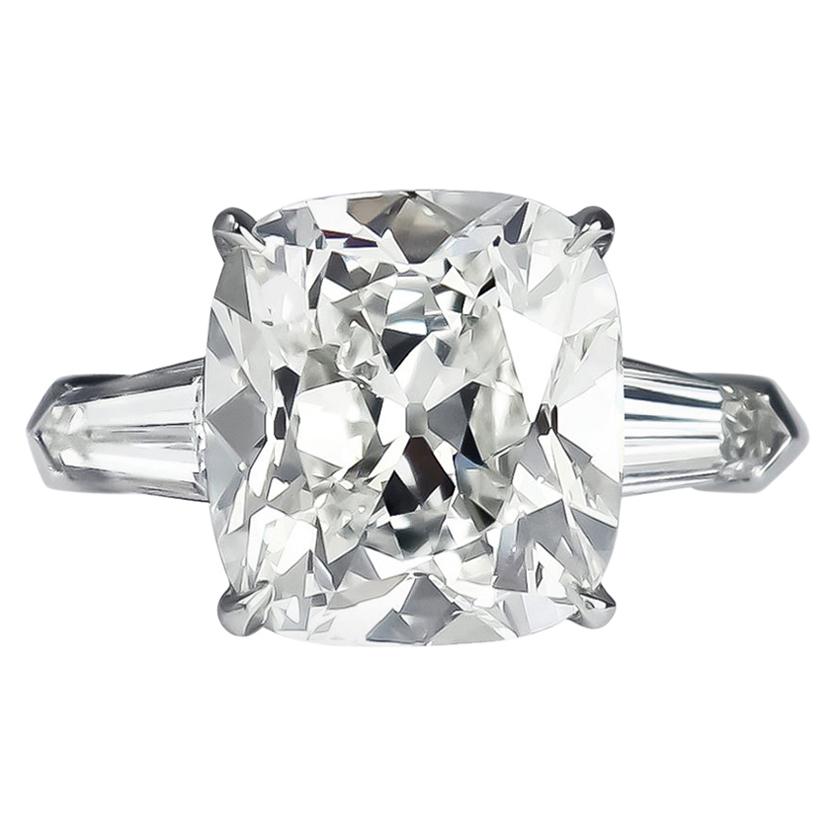 J. Birnbach GIA Certified 4.38 Carat H VS1 Cushion Brilliant Cut Diamond Ring