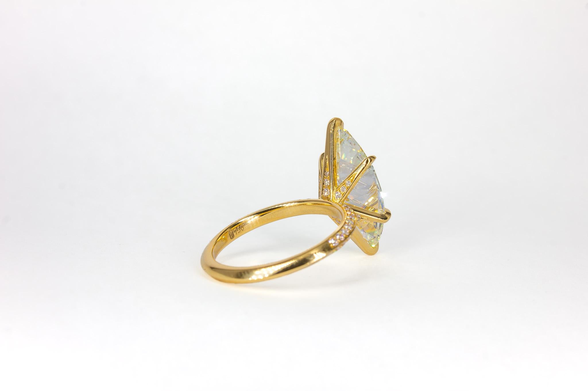 Marquise Cut J. Birnbach GIA Certified 4.57 Carat L VS1 Marquise Solitaire Engagement Ring For Sale
