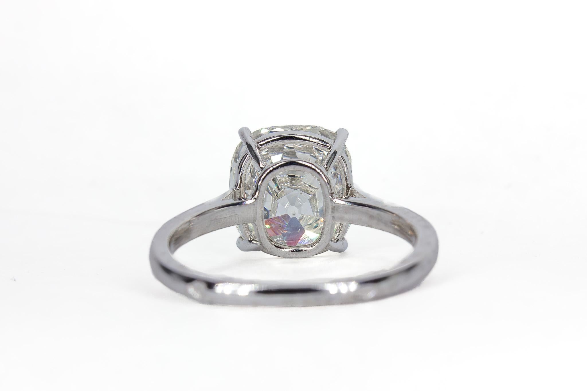 Old Mine Cut J. Birnbach GIA Certified 4.58 Carat K SI1 Old Mine Diamond Solitaire  Ring For Sale