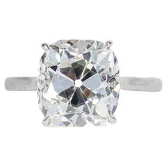 J. Birnbach Solitario de diamante de mina antigua de 4,58 quilates K SI1 certificado por el GIA  Anillo