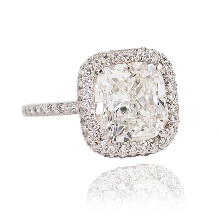 Cushion Cut J. Birnbach GIA Certified 4.64 Carat Cushion Modified Brilliant Diamond Ring