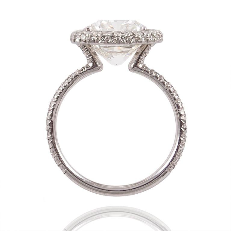 Women's or Men's J. Birnbach GIA Certified 4.64 Carat Cushion Modified Brilliant Diamond Ring