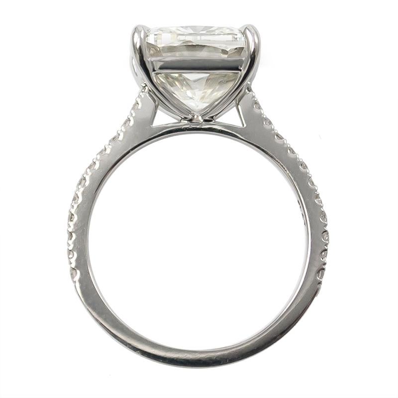 Women's or Men's J. Birnbach GIA Certified 5.02 Carat Cushion Diamond Engagement Ring