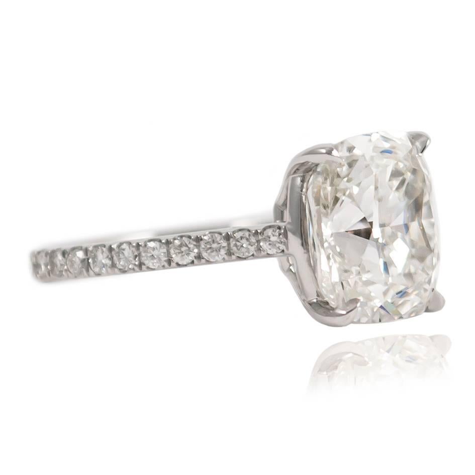 J. Birnbach GIA Certified 5.06 Carat Cushion Cut Diamond Ring In Excellent Condition In New York, NY