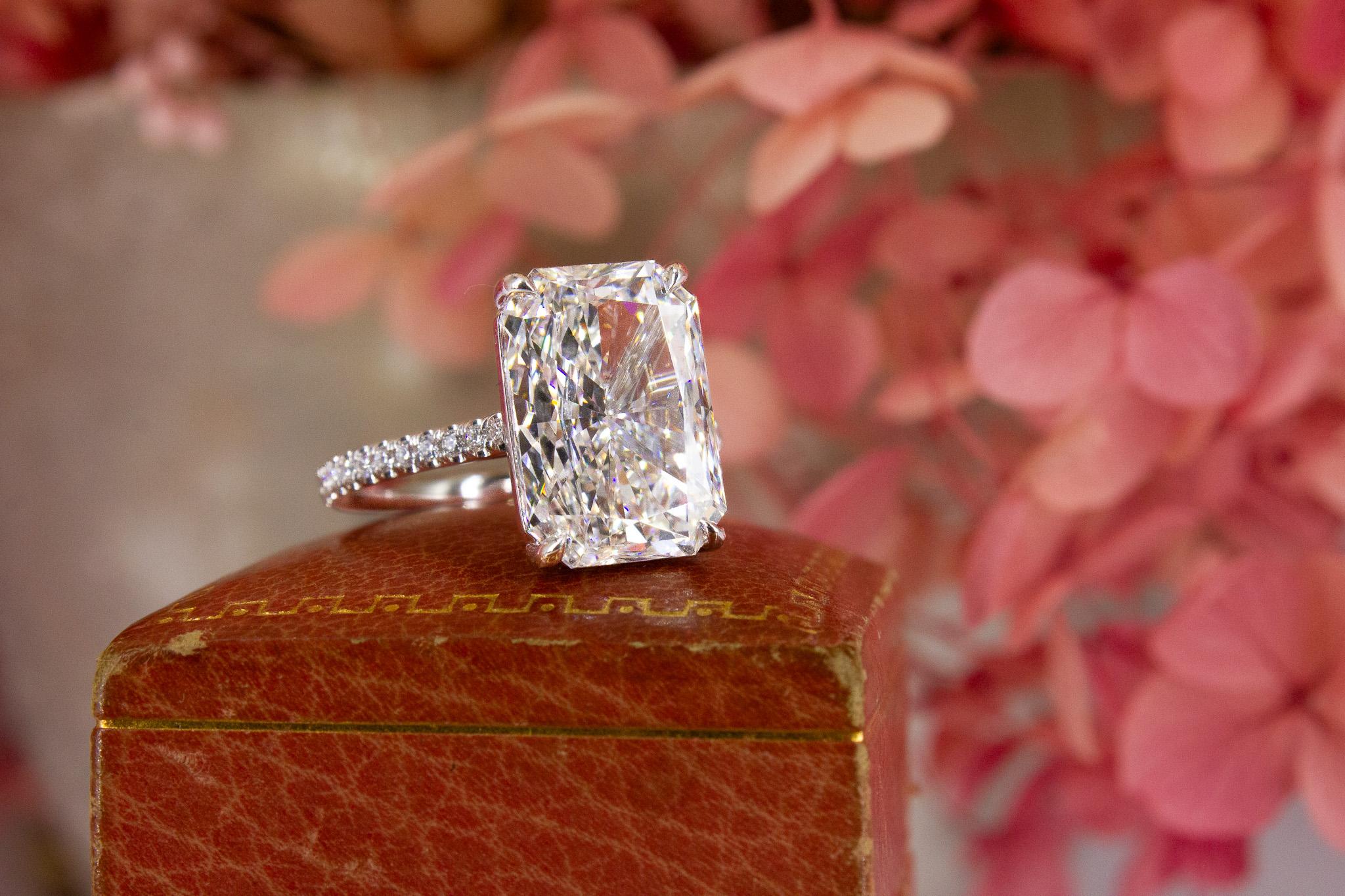 Make the boldest statement with this J. Birnbach GIA Certified Radiant Cut Diamond Engagement Ring, a breathtaking example of expert craftsmanship and timeless elegance. The centerpiece of this stunning ring is a rare GIA certified internally