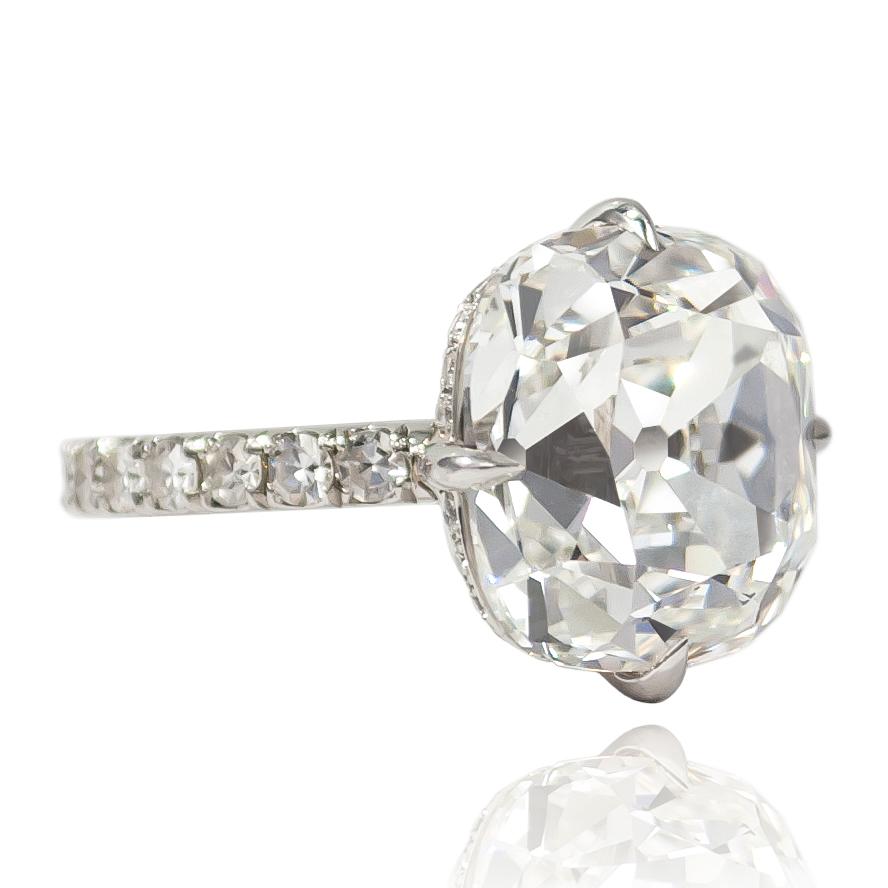 Women's or Men's J. Birnbach GIA Certified 7.01 Carat Old Miner Diamond Ring