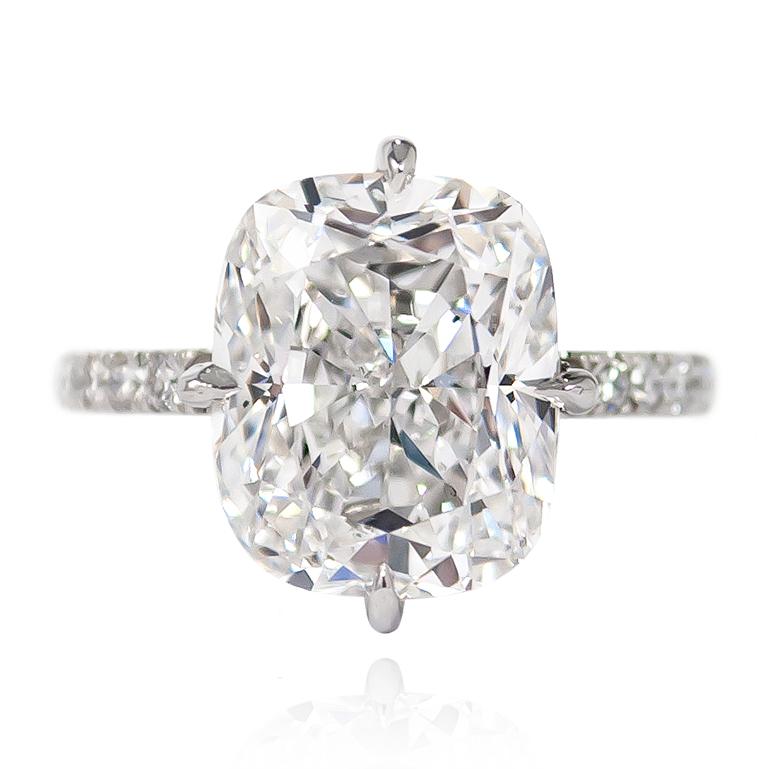 Contemporary J. Birnbach GIA Certified 7.22 Carat Cushion Brilliant Diamond Ring