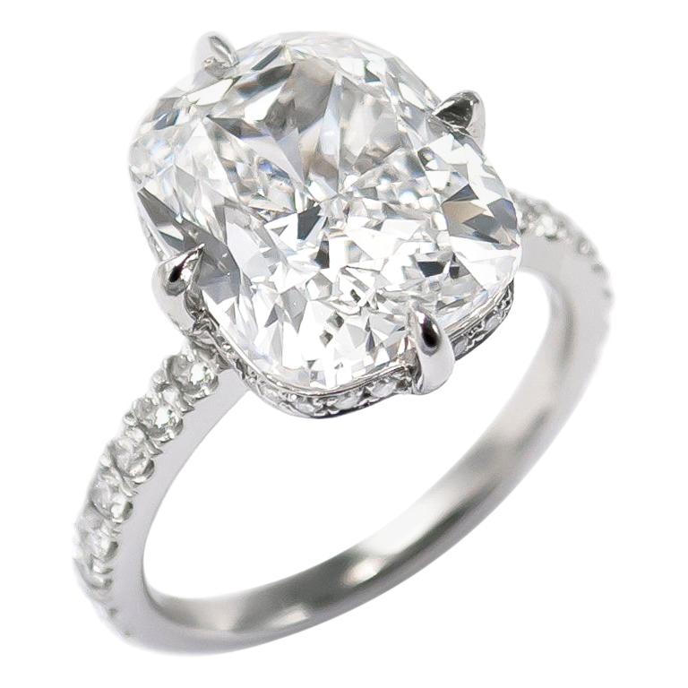 J. Birnbach GIA Certified 7.22 Carat Cushion Brilliant Diamond Ring