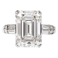 J. Birnbach GIA Certified 7.12 Carat H VS1 Emerald Cut Diamond Ring