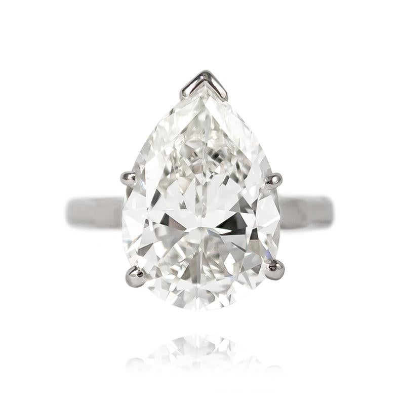 This breathtaking beauty from the J. Birnbach vault features as 7.20 ct Pear Shape diamond of I color and VS2 clarity. Set in a platinum setting, this piece is the essence of elegance! 

Purchase includes complimentary ring sizing, ring box, and