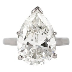 J. Birnbach GIA Certified 7.20 Carat Pear Shape Solitaire Ring
