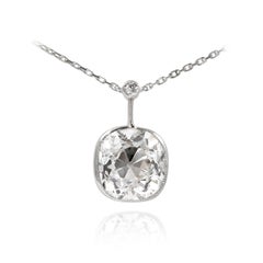 J. Birnbach GIA Certified 7.27 Ct Old Mine Brilliant 'Cushion' Diamond Pendant