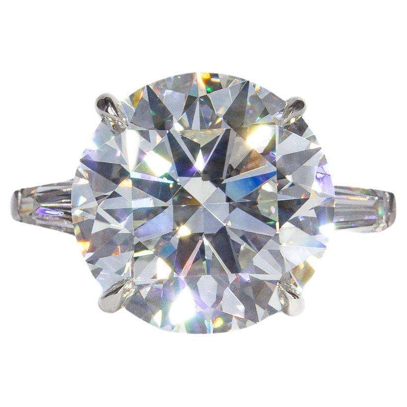 J. Birnbach GIA Certified 7.54 Carat Round Brilliant Diamond Three-Stone Ring