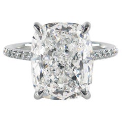 J. Birnbach GIA Certified 8.02 Carat Cushion D SI1 Diamond Ring