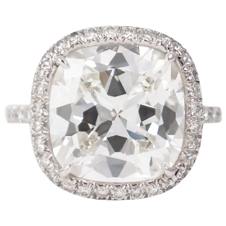 J. Birnbach GIA Certified 8.03 Cushion Brilliant Cut Diamond Ring