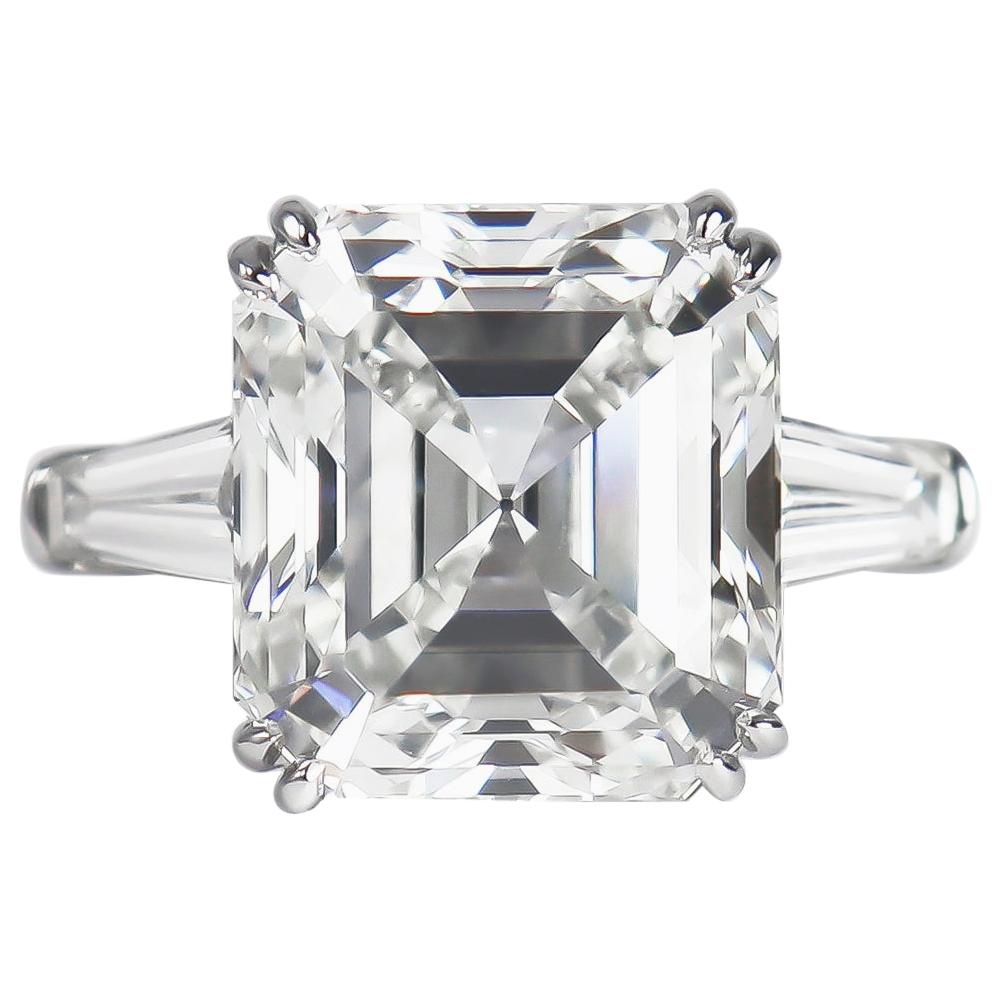 J. Birnbach GIA Certified 8.21 Carat G VS1  Emerald Cut Diamond Engagement Ring For Sale