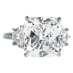 J. Birnbach GIA zertifiziert 9::01 Karat Kissen Brillant Diamant Drei-Stein-Ring