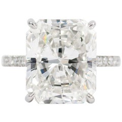 J. Birnbach GIA Certified 9.28 Carat Radiant Cut Diamond Ring