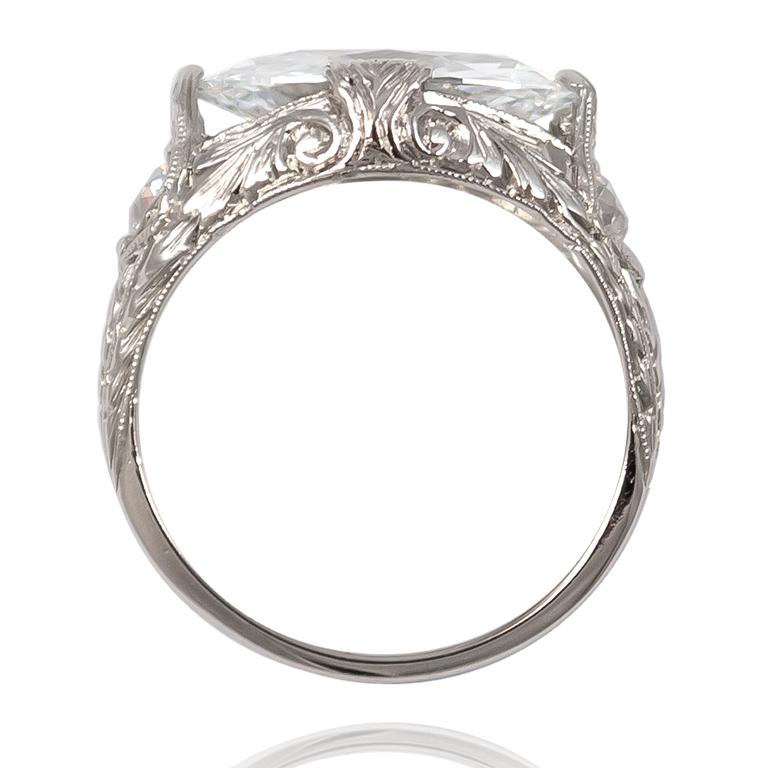 J. Birnbach GIA Certified E VVS2 2.52 Carat Antique Marquise Ring In Excellent Condition In New York, NY