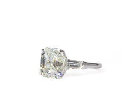 J. Birnbach GIA Certified K VS2 7.00 Carat Asscher Cut Diamond Three-Stone Ring