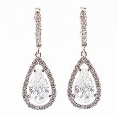 J. Birnbach GIA Certified Pear Shape Diamonds Drop Earrings