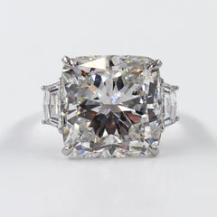 J. Birnbach Anello con diamante taglio cuscino da 15,10 carati certificato GIA G SI1