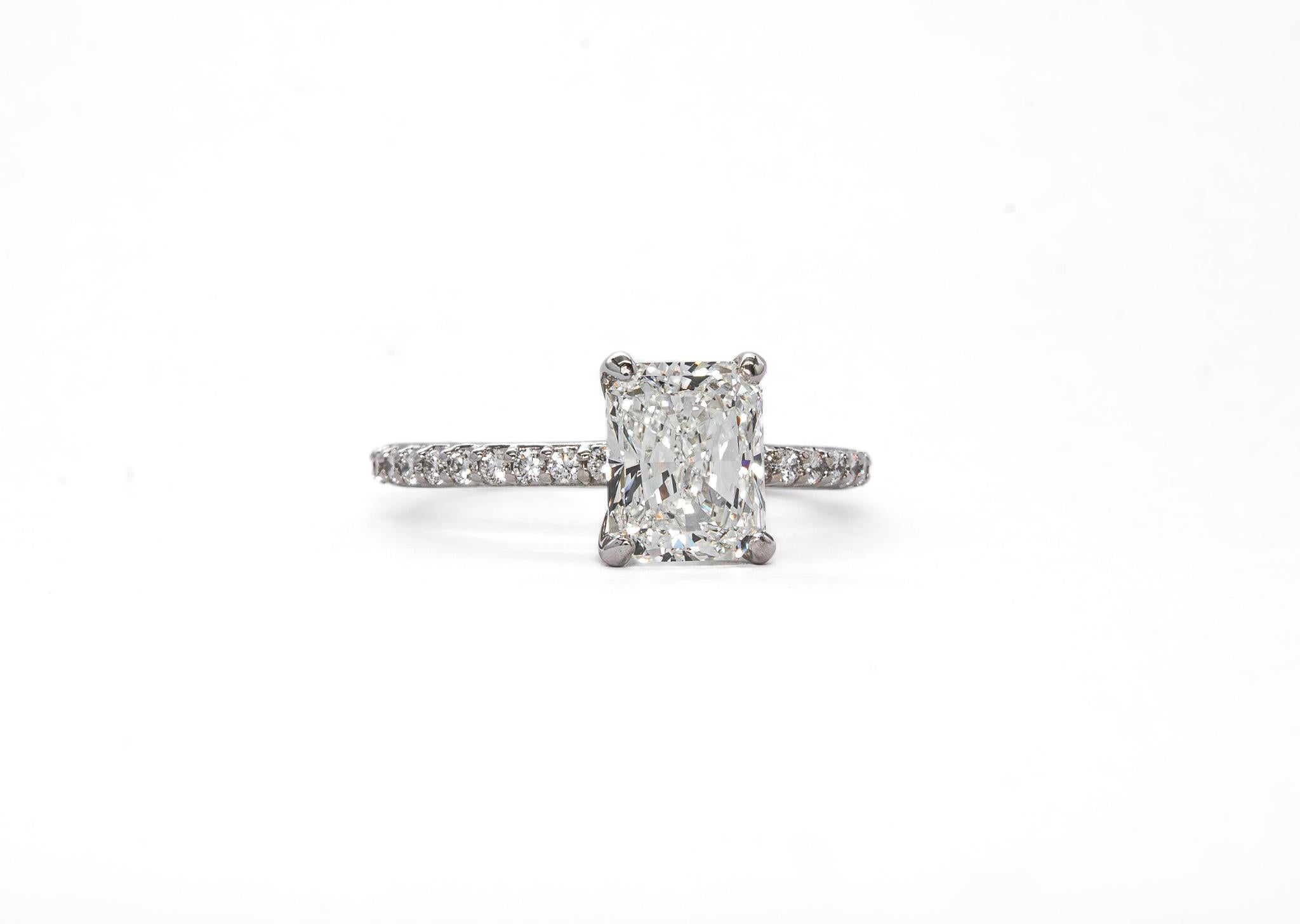 J. Birnbach GIA zertifiziert1,70 Karat I VS2 Diamant Solitär Ring mit Strahlenschliff (Zeitgenössisch) im Angebot