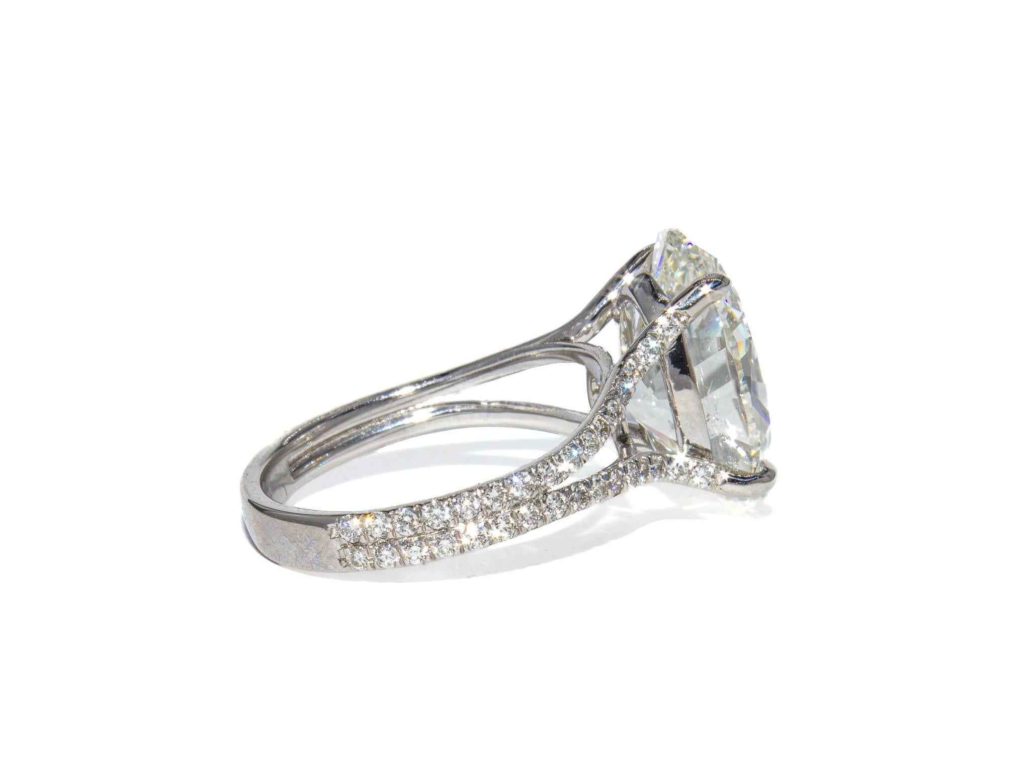 Oval Cut J. Birnbach GIA Certified 6.04 Carat K SI2 Oval Diamond Solitaire Ring For Sale