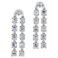 J. Birnbach Half-Moon and Old Miner 5.17 Carat Chandelier Drop Earrings
