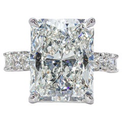 J. Birnbach HRD Certified 9.06 Carat I SI1 Radiant Cut Diamond Engagement Ring
